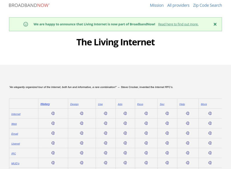 Broadband Now: The Living Internet Website Broadband Now: The Living Internet Website
