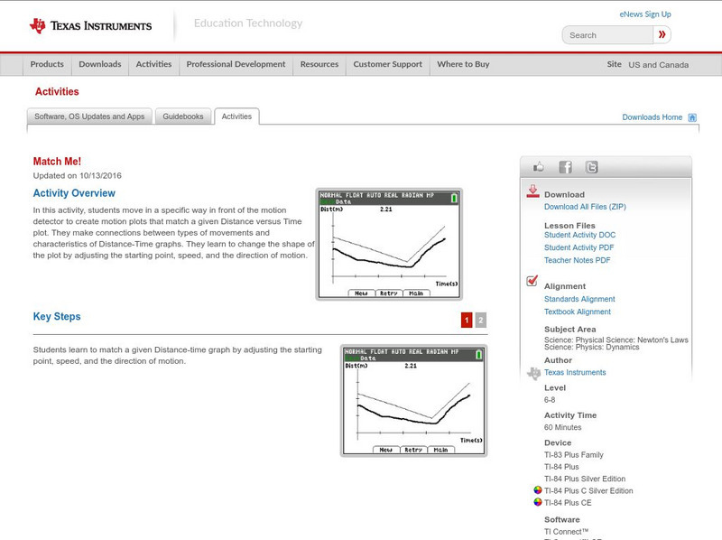 Texas Instruments: Match Me! Activity Texas Instruments: Match Me! Activity