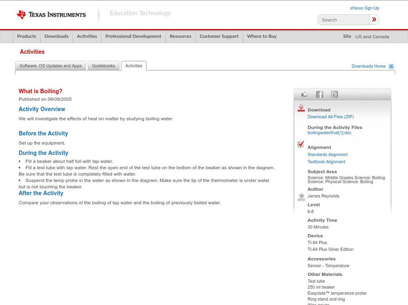 Texas Instruments: What Is Boiling? Activity