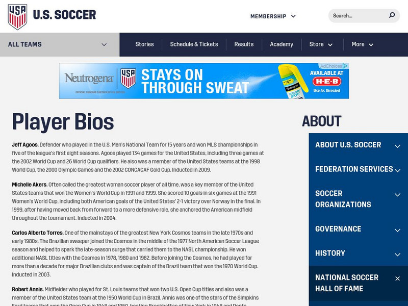 The National Soccer Hall of Fame: Hall of Fame Players Website The National Soccer Hall of Fame: Hall of Fame Players Website