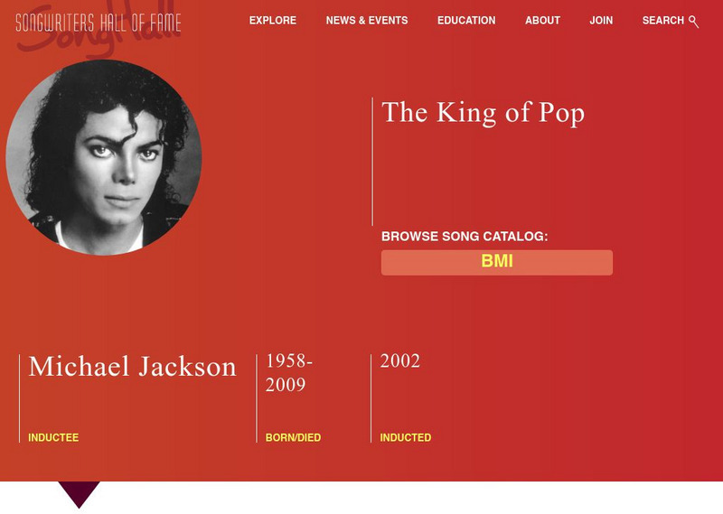 Songwriters Hall of Fame: Michael Jackson Handout