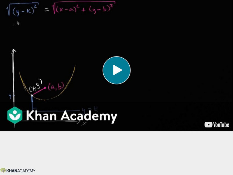 Khan Academy: Algebra Ii: Equation for Parabola From Focus and Directrix Instructional Video