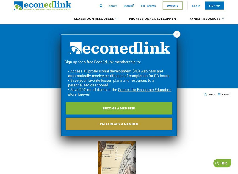 Econ Ed Link: Banks, Bankers, Banking Lesson Plan Econ Ed Link: Banks, Bankers, Banking Lesson Plan