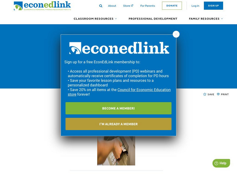 Econ Ed Link: You Can Bank on This! (Part 1) Lesson Plan Econ Ed Link: You Can Bank on This! (Part 1) Lesson Plan