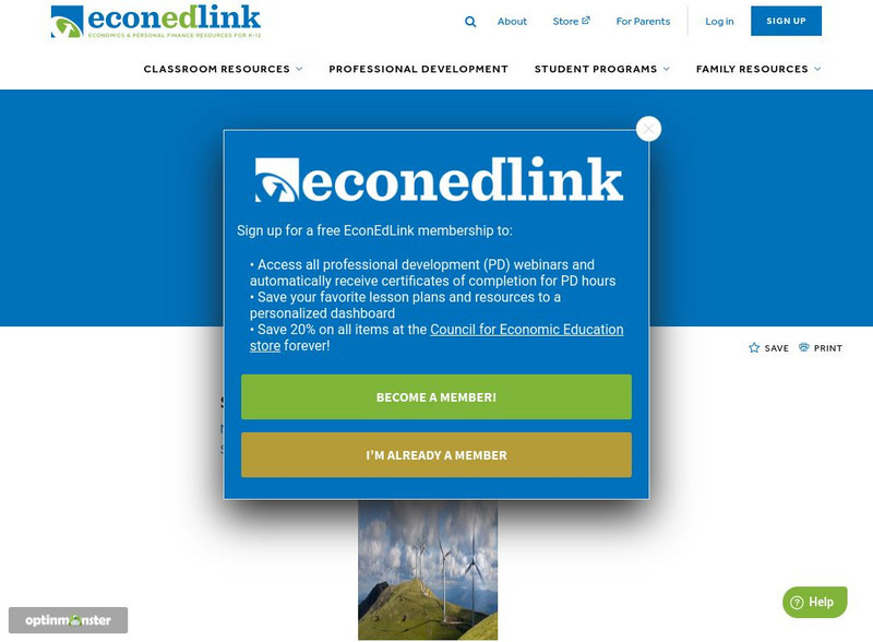 Econ Ed Link: Blowing in the Wind Lesson Plan Econ Ed Link: Blowing in the Wind Lesson Plan
