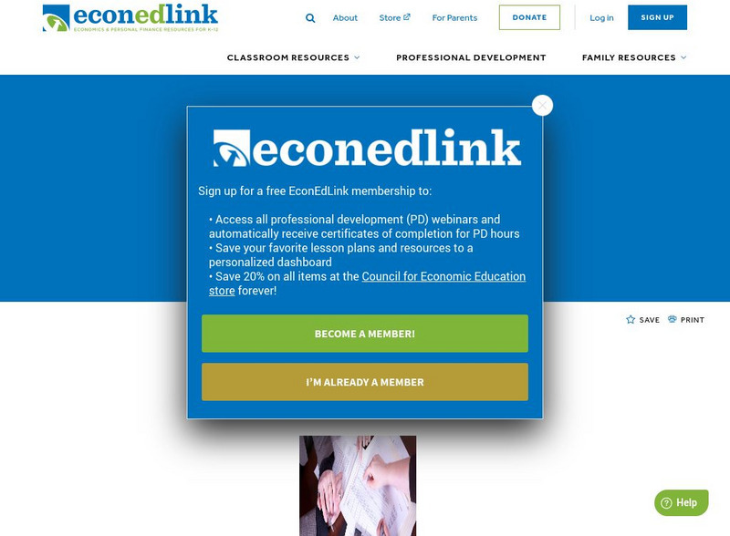 Econ Ed Link: Developing a Financial Investment Portfolio Lesson Plan Econ Ed Link: Developing a Financial Investment Portfolio Lesson Plan