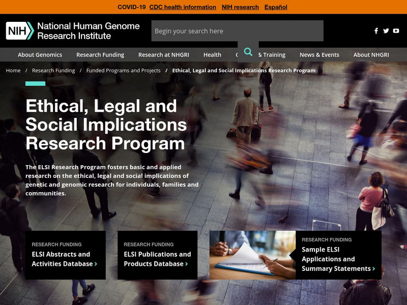 Ethical, Legal, and Social Implications Research Program Handout Ethical, Legal, and Social Implications Research Program Handout