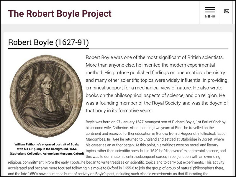 The Robert Boyle Project, University of London Website The Robert Boyle Project, University of London Website