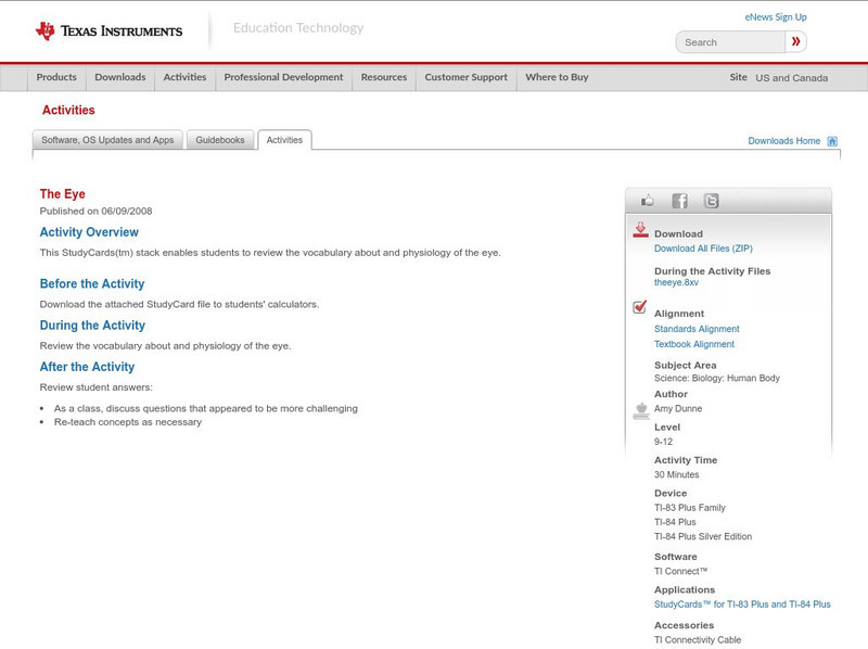 Texas Instruments: The Eye Activity Texas Instruments: The Eye Activity