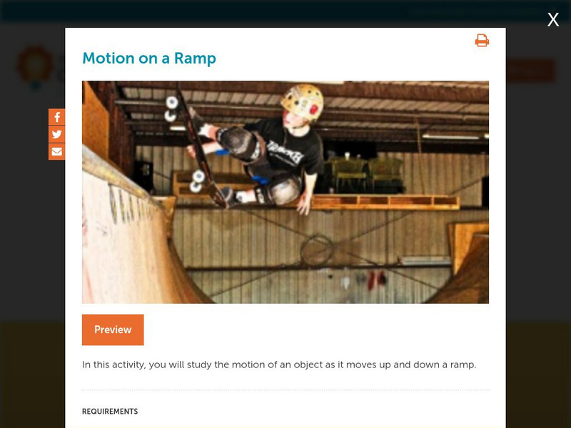 Concord Consortium: Stem Resources: Motion on a Ramp Interactive Concord Consortium: Stem Resources: Motion on a Ramp Interactive
