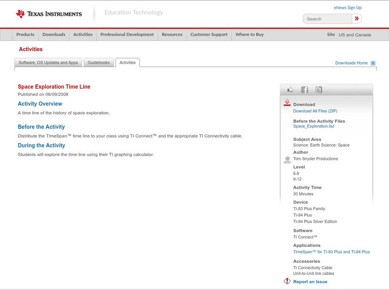 Texas Instruments: Space Exploration Time Line Activity