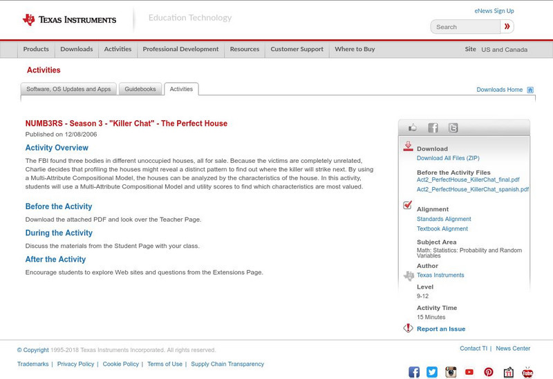Texas Instruments: Numb3 Rs: The Perfect House Activity Texas Instruments: Numb3 Rs: The Perfect House Activity