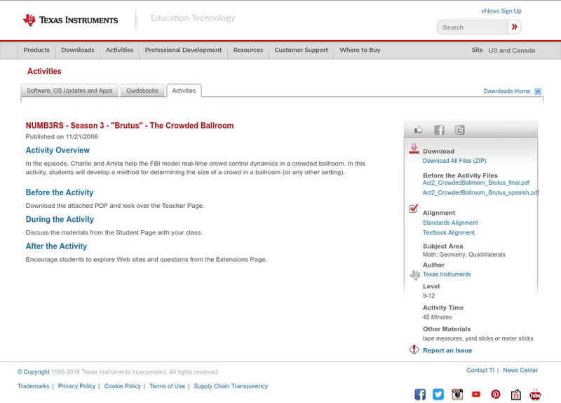 Texas Instruments: Numb3 Rs: The Crowded Ballroom Activity Texas Instruments: Numb3 Rs: The Crowded Ballroom Activity