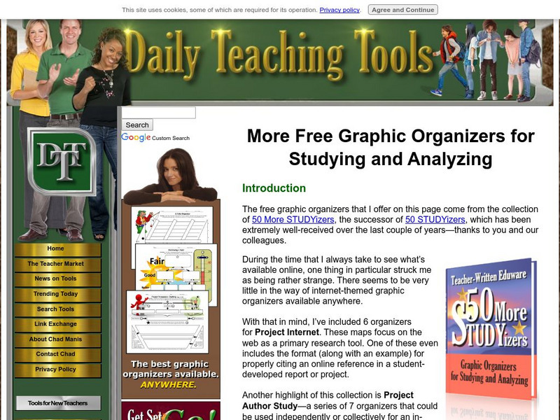 Daily Teaching Tools: More Free Graphic Organizers for Studying and Analyzing Graphic Daily Teaching Tools: More Free Graphic Organizers for Studying and Analyzing Graphic