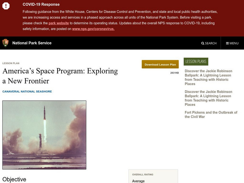 National Park Service: America's Space Program Exploring a New Frontier Lesson Plan National Park Service: America's Space Program Exploring a New Frontier Lesson Plan
