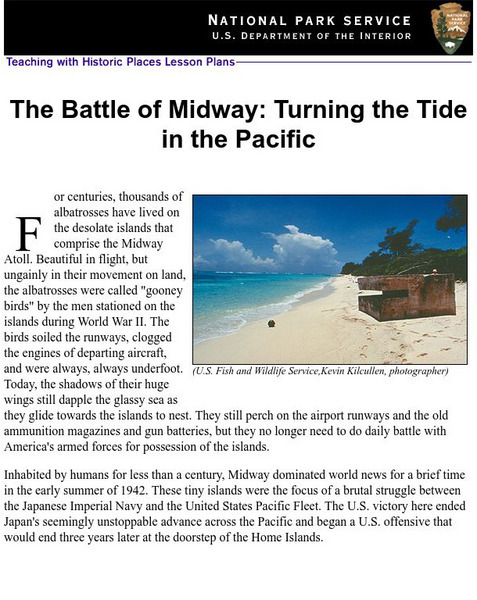 National Park Service: Battle of Midway: Turning the Tide in the Pacific Lesson Plan National Park Service: Battle of Midway: Turning the Tide in the Pacific Lesson Plan