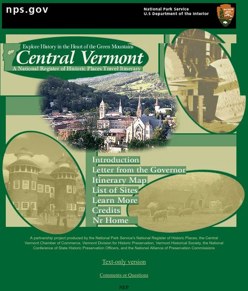 National Park Service: Central Vermont: Our Shared Heritage Website National Park Service: Central Vermont: Our Shared Heritage Website