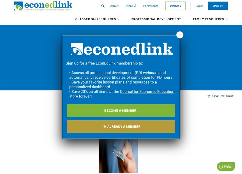 Econ Ed Link: My Credit Rating: Why Should I Care? Lesson Plan Econ Ed Link: My Credit Rating: Why Should I Care? Lesson Plan