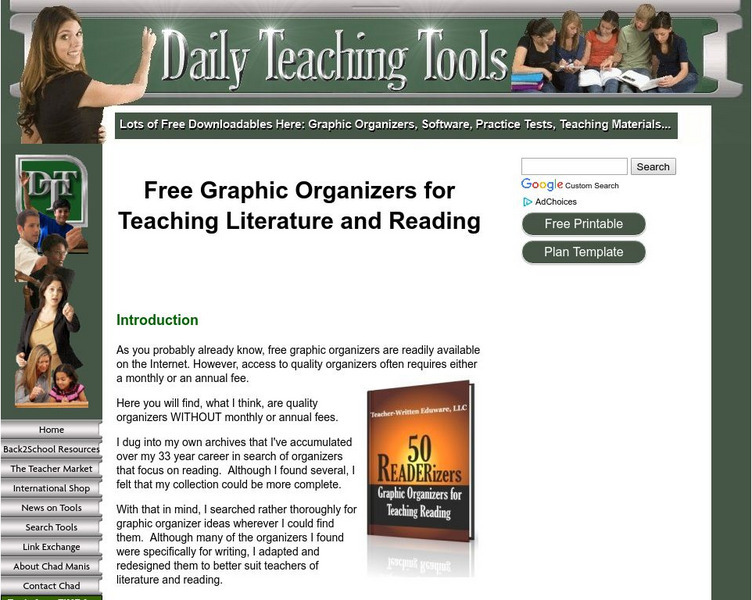 Daily Teaching Tools: Free Graphic Organizers for Teaching Literature & Reading Graphic Daily Teaching Tools: Free Graphic Organizers for Teaching Literature & Reading Graphic