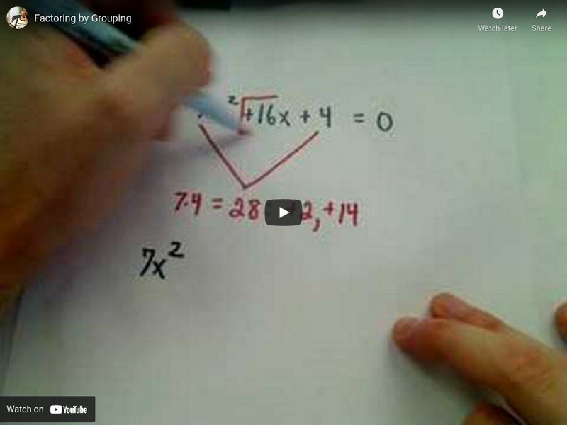 Patrick Jmt: Factoring by Grouping Instructional Video