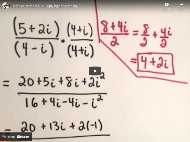 Patrick Jmt: Complex Numbers: Multiplying and Dividing Instructional Video