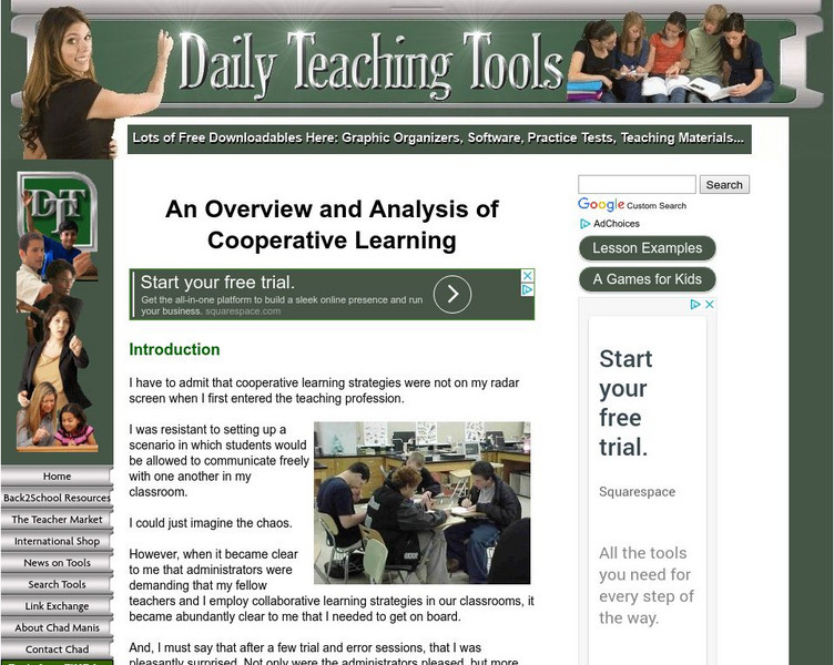 Daily Teaching Tools: An Overview and Analysis of Cooperative Learning Professional Doc Daily Teaching Tools: An Overview and Analysis of Cooperative Learning Professional Doc