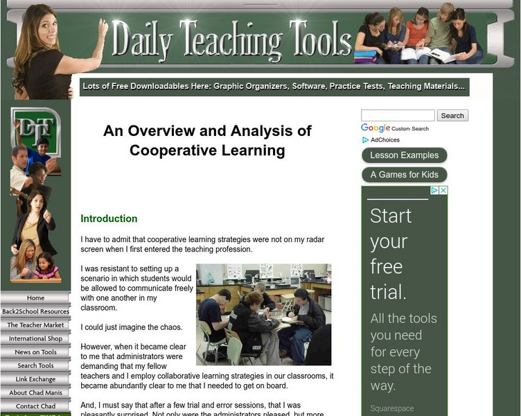 Daily Teaching Tools: An Overview and Analysis of Cooperative Learning Professional Doc Daily Teaching Tools: An Overview and Analysis of Cooperative Learning Professional Doc