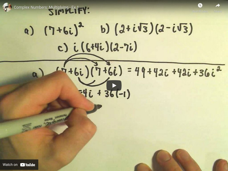 Patrick Jmt: Complex Numbers: Multiplying Ex 1 Instructional Video