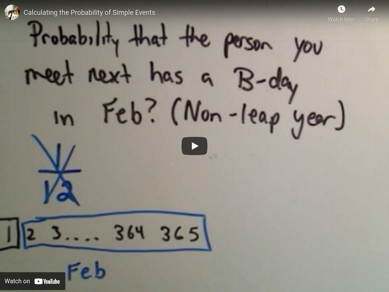 Patrick Jmt: Calculating the Probability of Simple Events Instructional Video