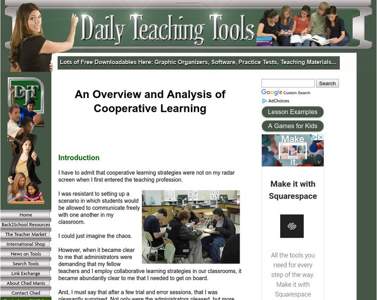 Daily Teaching Tools: An Overview and Analysis of Cooperative Learning Professional Doc Daily Teaching Tools: An Overview and Analysis of Cooperative Learning Professional Doc