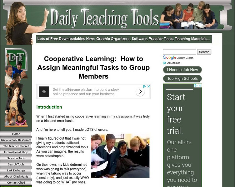 Daily Teaching Tools: Cooperative Learning: How to Assign Meaningful Tasks Professional Doc Daily Teaching Tools: Cooperative Learning: How to Assign Meaningful Tasks Professional Doc
