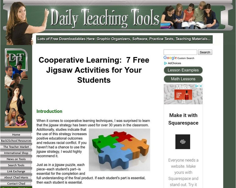 Daily Teaching Tools: Cooperative Learning: 7 Free Jigsaw Activities Professional Doc Daily Teaching Tools: Cooperative Learning: 7 Free Jigsaw Activities Professional Doc