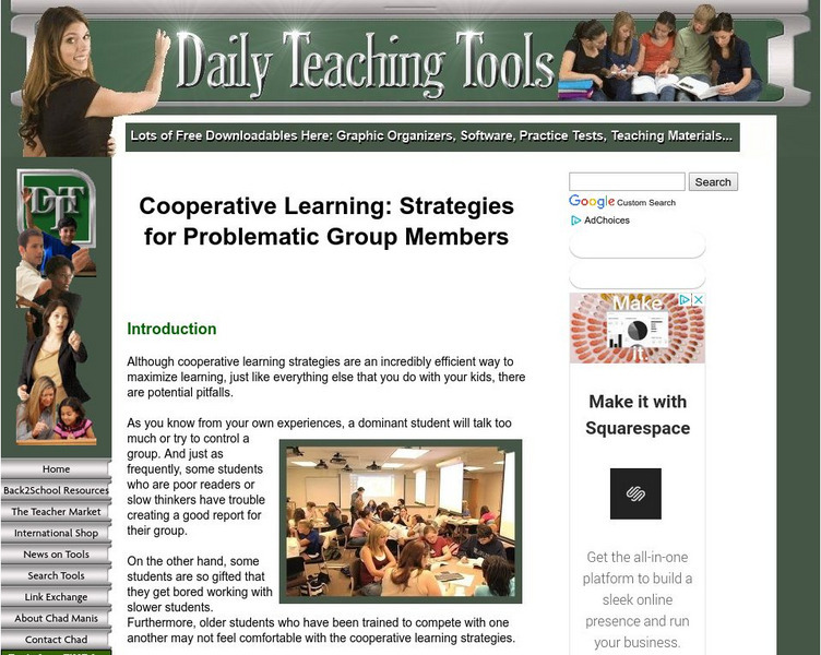 Daily Teaching Tools: Cooperative Learning: Strategies for Problematic Members Professional Doc Daily Teaching Tools: Cooperative Learning: Strategies for Problematic Members Professional Doc
