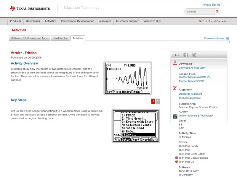 Texas Instruments: Friction Activity