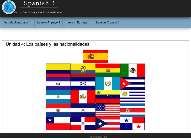 Do Dea: Spanish 3: Unit 4: Los Paises Y Las Nacionalidades Unit Plan Do Dea: Spanish 3: Unit 4: Los Paises Y Las Nacionalidades Unit Plan