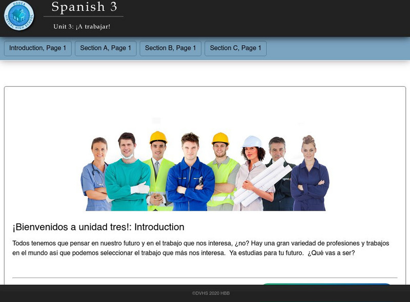 Do Dea: Spanish 3: Unit 3: A Trabajar! Unit Plan Do Dea: Spanish 3: Unit 3: A Trabajar! Unit Plan