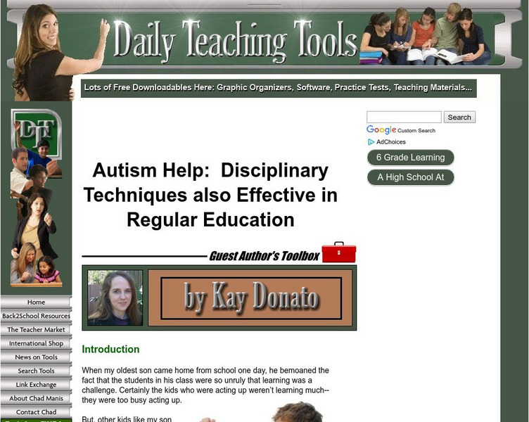 Daily Teaching Tools: Autism Help: Disciplinary Techniques Professional Doc Daily Teaching Tools: Autism Help: Disciplinary Techniques Professional Doc