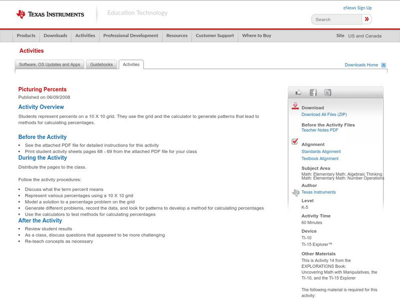 Texas Instruments: Picturing Percents Activity