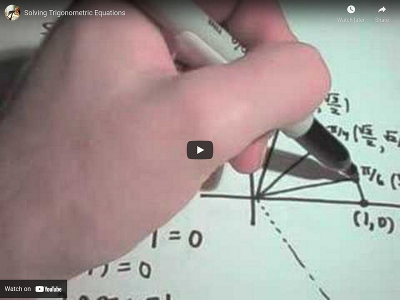Patrick Jmt: Solving Trigonometric Equations Instructional Video