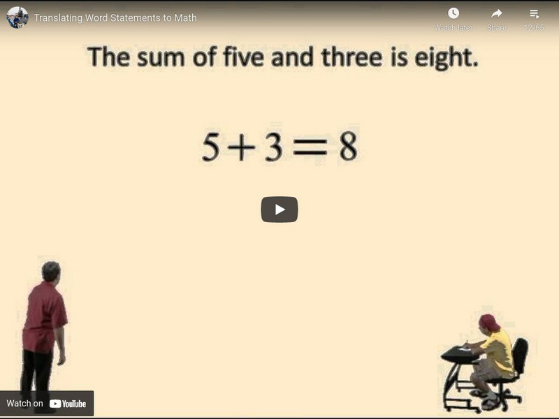 Algebra2go: Translating Word Statements to Math Instructional Video Algebra2go: Translating Word Statements to Math Instructional Video