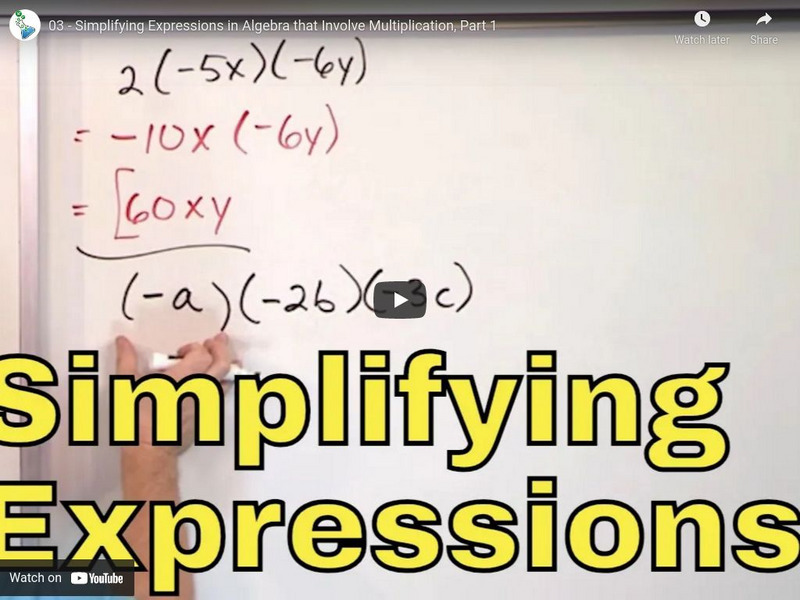 Math Tutor Dvd: Simplifying Expressions in Algebra That Involve Multiplication Instructional Video Math Tutor Dvd: Simplifying Expressions in Algebra That Involve Multiplication Instructional Video