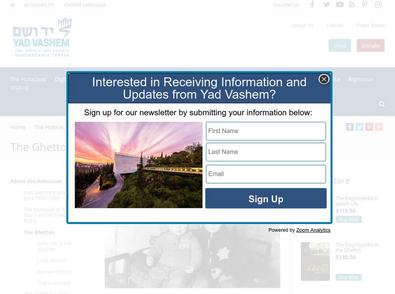 Yad Vashem: The Ghettos Website