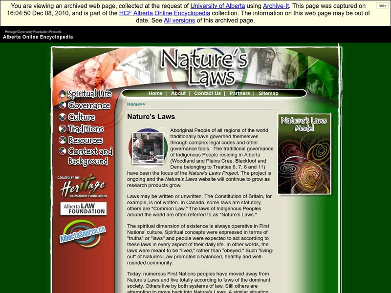 Alberta Online Encyclopedia: Nature's Law Interactive Alberta Online Encyclopedia: Nature's Law Interactive