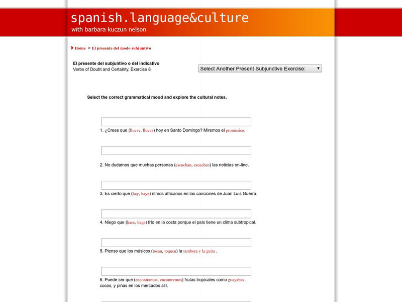 Spanish Language & Culture: Subjunctive or Indicative (Part 10) Unit Plan Spanish Language & Culture: Subjunctive or Indicative (Part 10) Unit Plan