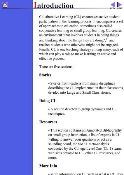 University of Wisconsin: Collaborative Learning: Introduction Website University of Wisconsin: Collaborative Learning: Introduction Website