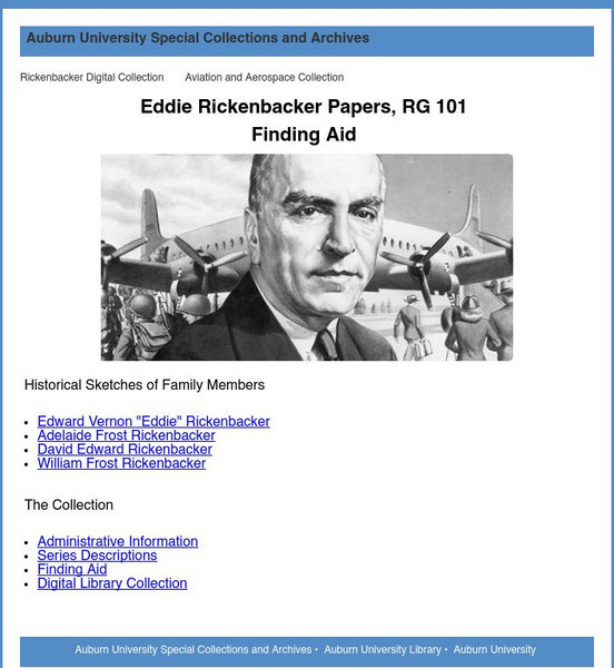 Auburn University Archives: Rickenbacker Papers Primary Auburn University Archives: Rickenbacker Papers Primary