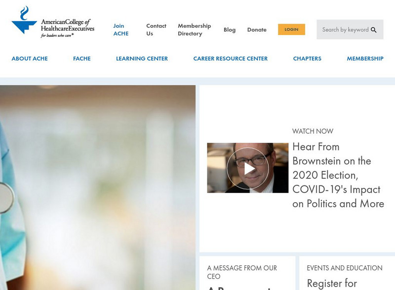 American College of Healthcare Executives Website American College of Healthcare Executives Website