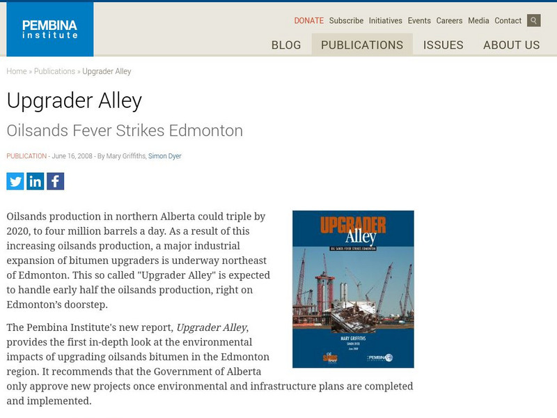 Pembina Institute: Oil Sands Fever Strikes Edmonton Handout Pembina Institute: Oil Sands Fever Strikes Edmonton Handout