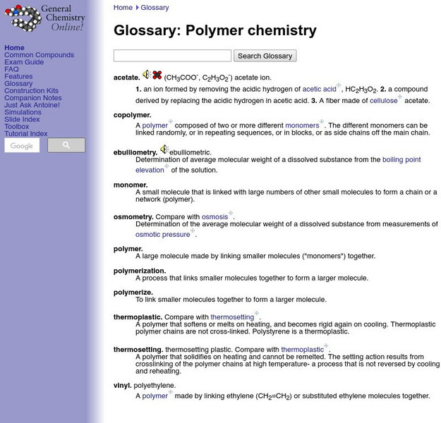 General Chemistry Online: Glossary: Polymer Chemistry Handout