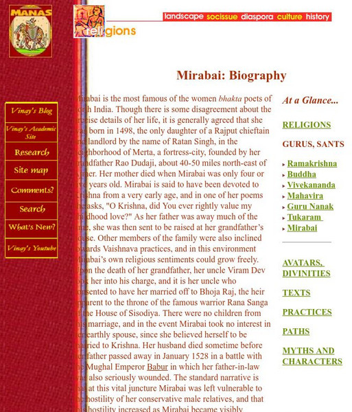 Mirabai: Biography Website Mirabai: Biography Website